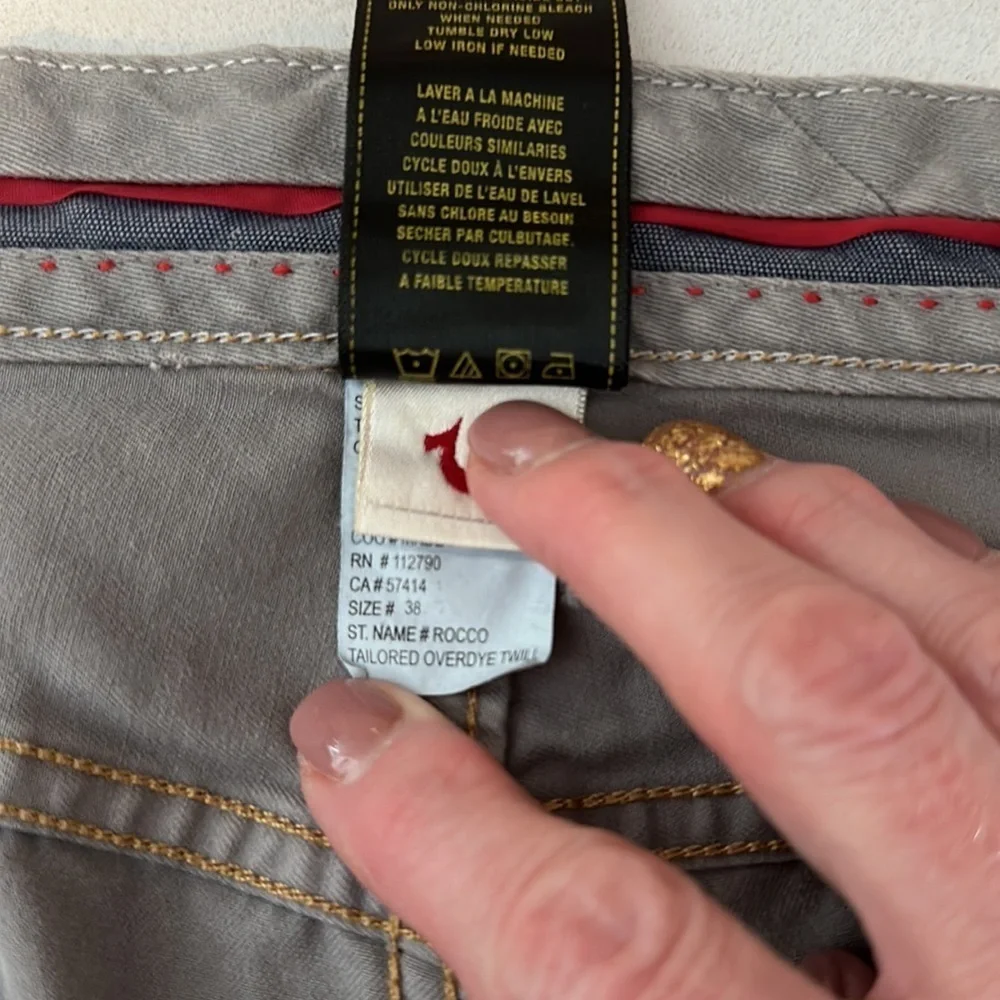 TRUE RELIGION Rocco‎ Tailored overdye Twill pants / jeans Gray Size 38